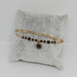 bracelet perle or acier