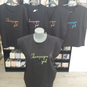tee shirt noir champagne girl