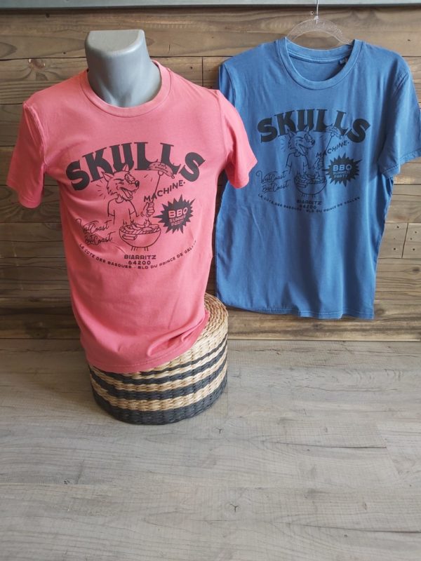 Tee shirt Skulls rose et bleu