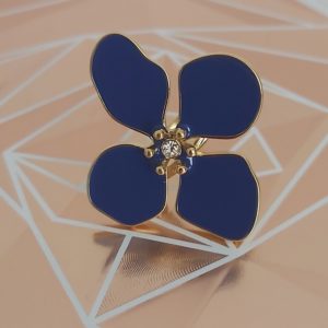 bague bleu fleurs anaelle diamant