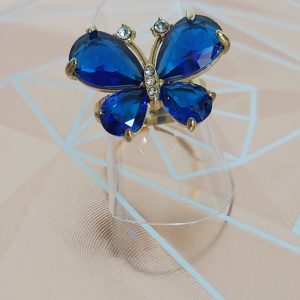 bague papillon bleu