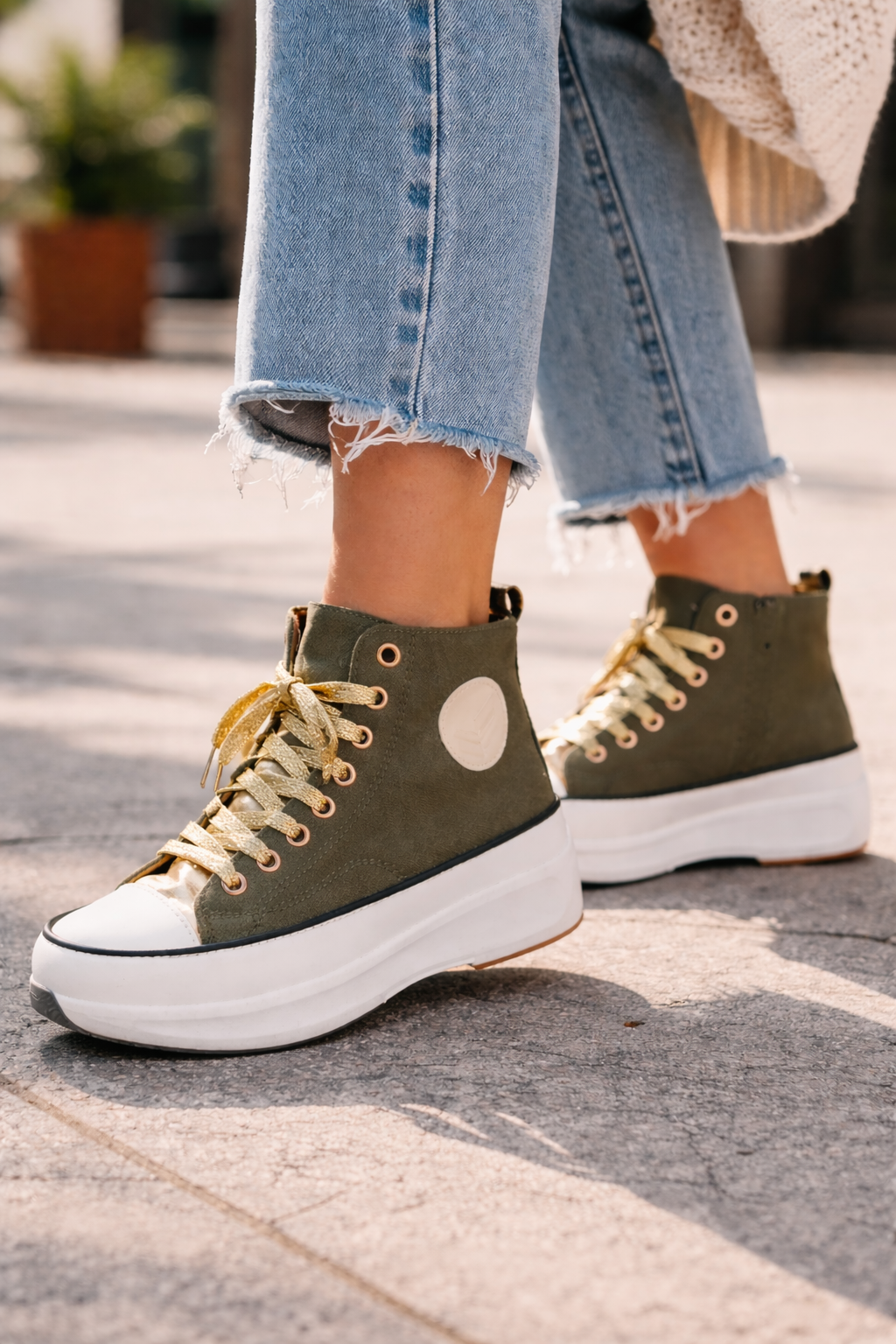 Basket montante kaki kaporal