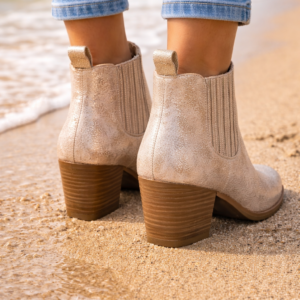 bottine dorée femme