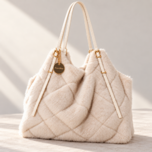 Sac doudou beige femme