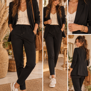 pantalon ichii noir femme